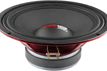 PRO-X10M Loudspeaker - 10", Midrange, Red Steel Basket, 600W Max, 300W RMS, 8 Ohms - Premium Quality Audio Door Speakers for Car or Truck Stereo Sound System (1 Speaker), Classic