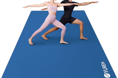Large Exercise Mat 10Mm Thick NBR Foam for Home Gym Fitness Workout, Blue, 78X51 Inch
