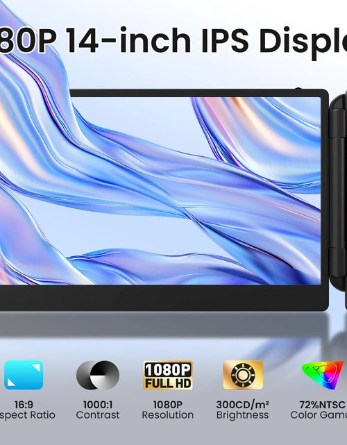 Load image into Gallery viewer, BOSII Extensor De Pantalla Para Portátil De 14" 1080P IPS FHD Monitor De Ordenador Con Bolsa De Transporte, Negro
