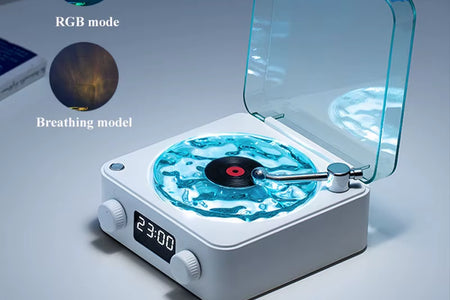 Mini Retro White Noise Bluetooth Speaker Portable Vintage Sleep Aid Bluetooth Speaker Subwoofer with RGB Light Support TF Card