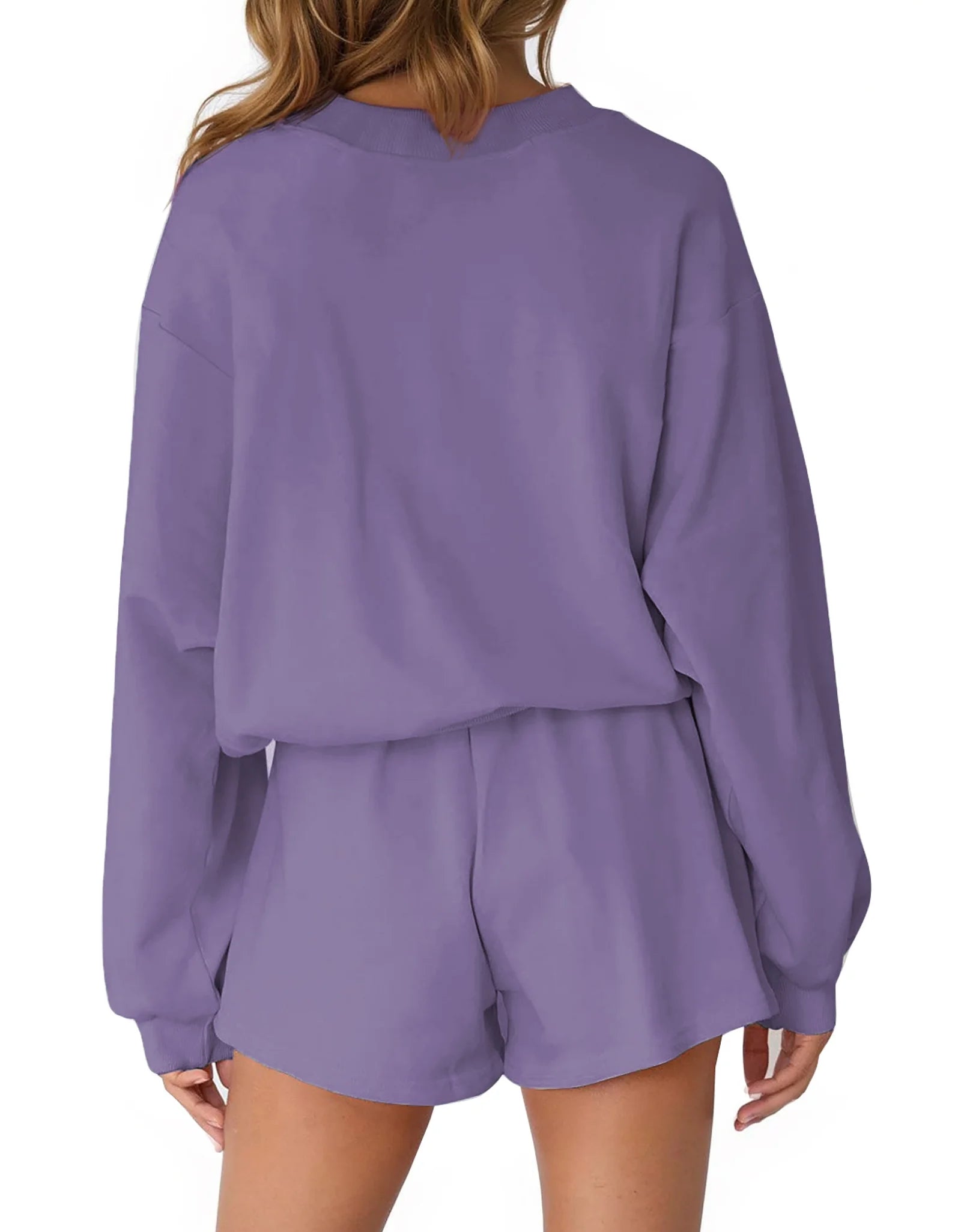 Pajama Sets for Women Two Piece Outfits Long Sleeve Sweatshirts Lounge Sets Casual Tops and Shorts Fall Outfits