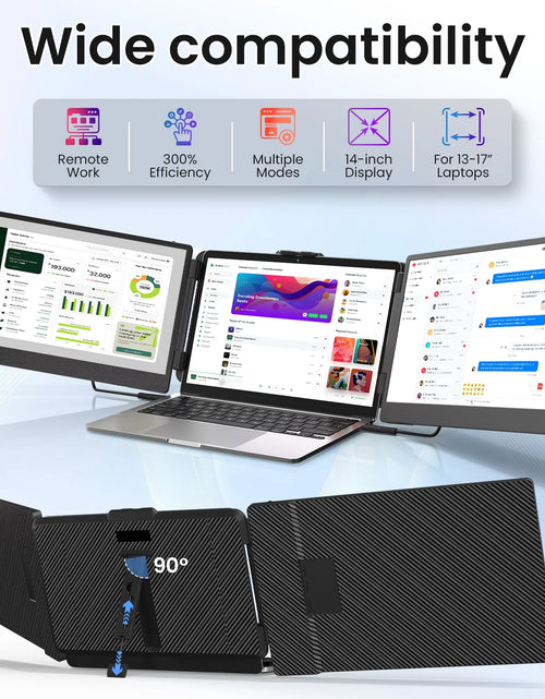 Load image into Gallery viewer, BOSII Extensor De Pantalla Para Portátil De 14" 1080P IPS FHD Monitor De Ordenador Con Bolsa De Transporte, Negro
