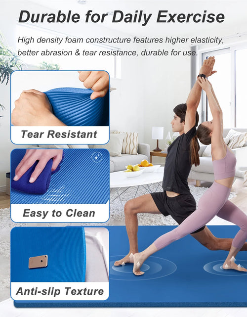 Load image into Gallery viewer, Large Exercise Mat 10Mm Thick NBR Foam for Home Gym Fitness Workout, Blue, 78X51 Inch
