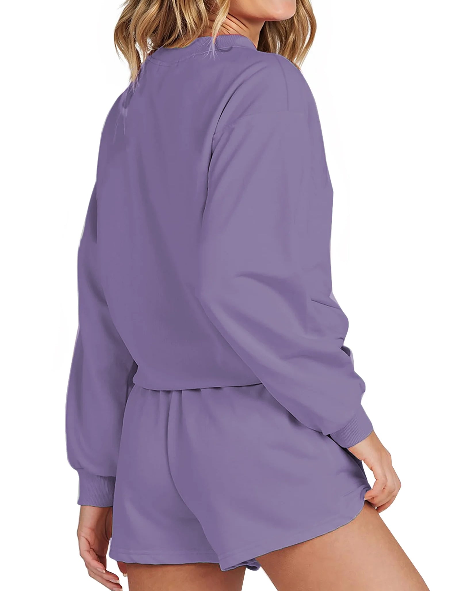 Pajama Sets for Women Two Piece Outfits Long Sleeve Sweatshirts Lounge Sets Casual Tops and Shorts Fall Outfits