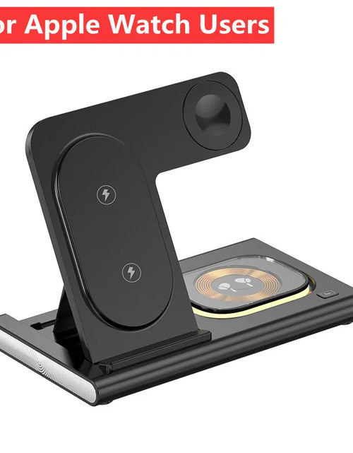 Load image into Gallery viewer, 3 in 1 30W Foldable Fast Charging Dock Station for Iphone 15 14 13 12 Pro Max Apple Watch 8 7 6 Airpods Watch Wireless Charger
