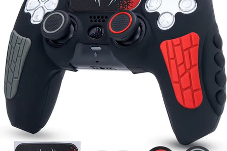 For PS5 Controller Cover Case Anti-Slip Silicone Cover Skin Compatible with PS5 Controller with Thumb Grip Cap Sticker
