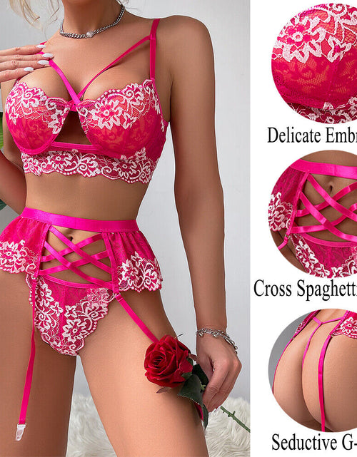 Load image into Gallery viewer, Women'S Sexy-Lingerie Lace Babydoll Bra Thong Set Sleepwear Underwear Nightwear

