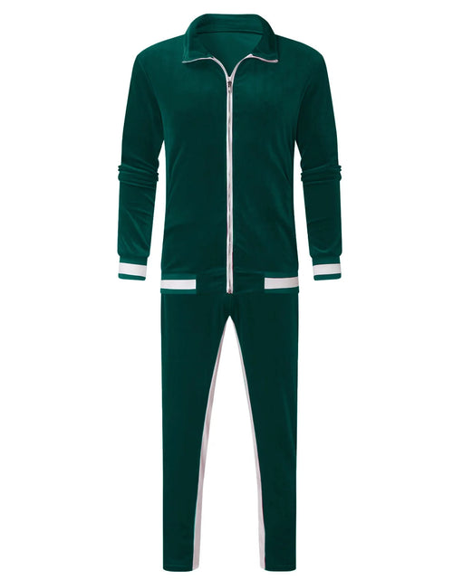 Load image into Gallery viewer, Conjunto Deportivo De Terciopelo Para Hombre, Conjunto Deportivo De Terciopelo Para Hombre 2023 2 Piezas Chaqueta De Invierno Cálida Con Zíper Completa Pantalones Deportivos Ropa Deportiva Conjunto Deportivo
