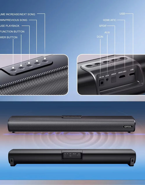 Load image into Gallery viewer, S20L Barras De Sonido Para TV, Sistema De Sonido Envolvente 3D Barra De Sonido Para TV, Audio De Cine En Casa 2.1 Ch Con Subwoofer Integrado, Altavoces Para TV De 50W / HDMI ARC, Bluetooth, Óptico, RCA, USB Y AUX Montable En Pared
