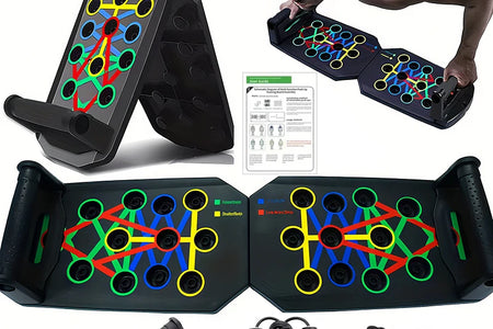 Portable Multifunctional Push-Up Board Set with Handles Foldable Fitness Equipment for Chest Abdomen Arms and Back Training